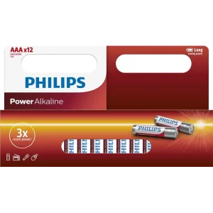 Батарейка Philips Power Alkaline AAA щелочная блистер, 12 шт, LR03P12W/10 UA